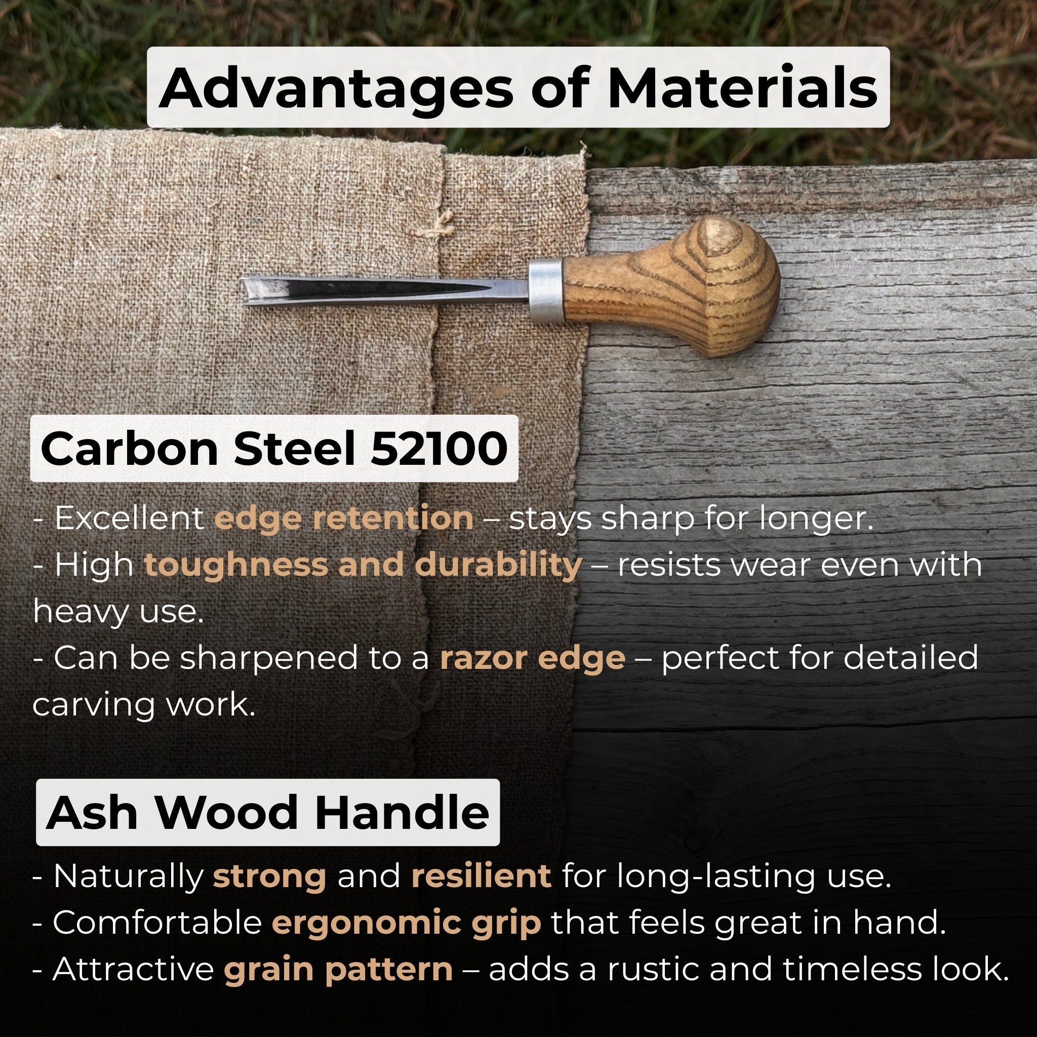 V - Parting Chisel 60 Degree with Palm Handle, 6 mm (0.24 inches) - 4