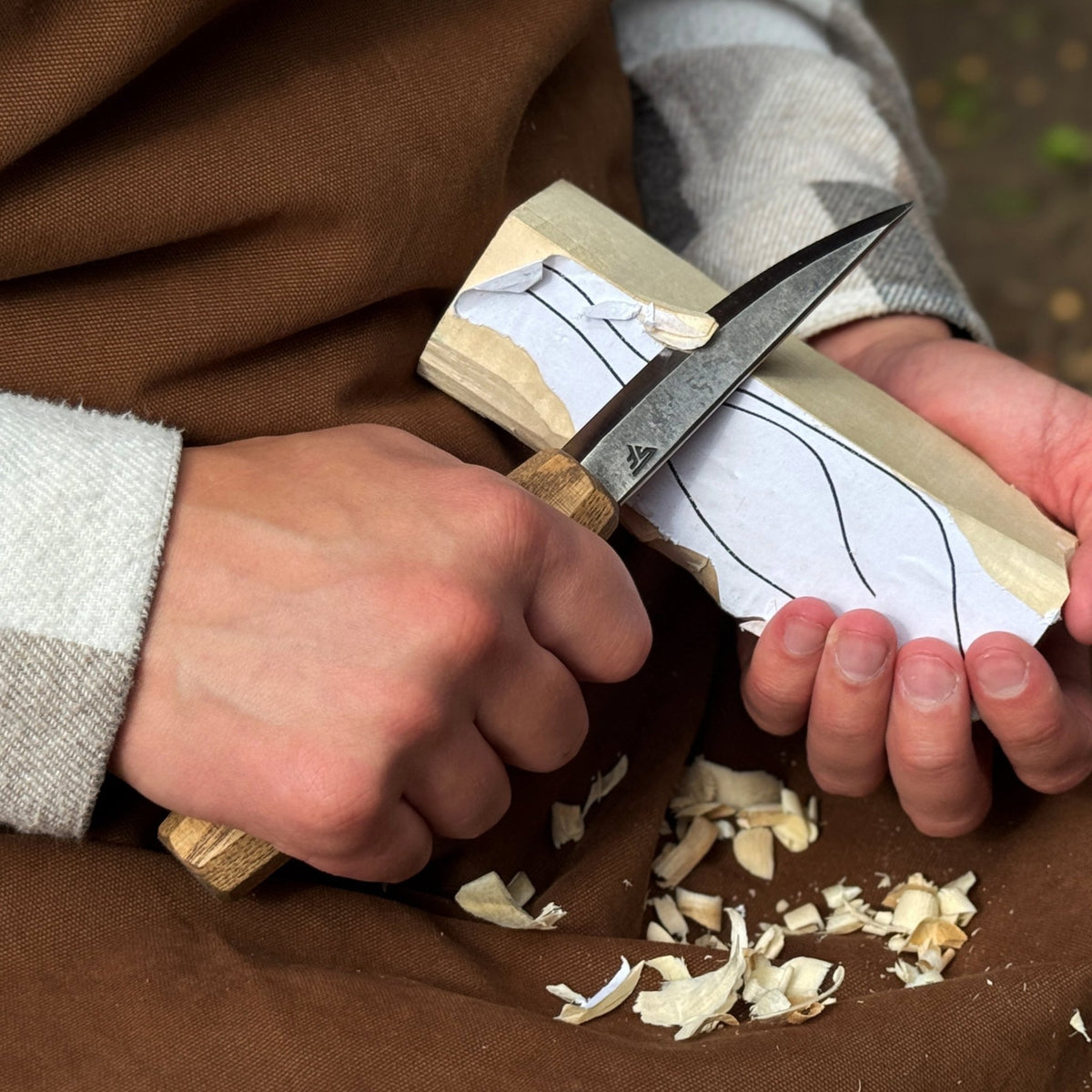 Whittling Sloyd Knife with Leather Sheath, 10 cm (3.94 inches) - 4