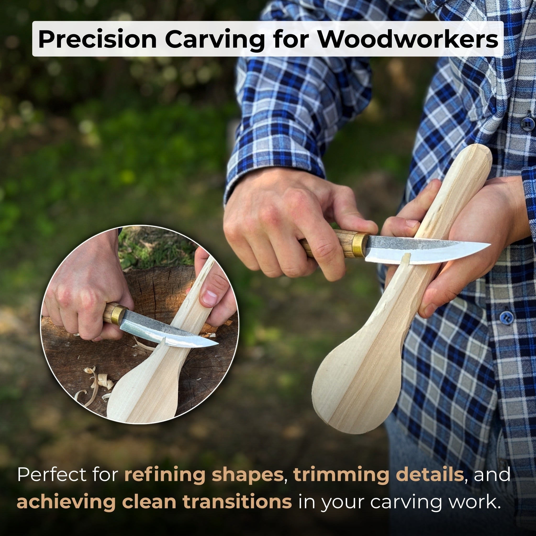 Whittling Sloyd Knife with Leather Sheath, 10 cm (3.94 inches) - 7