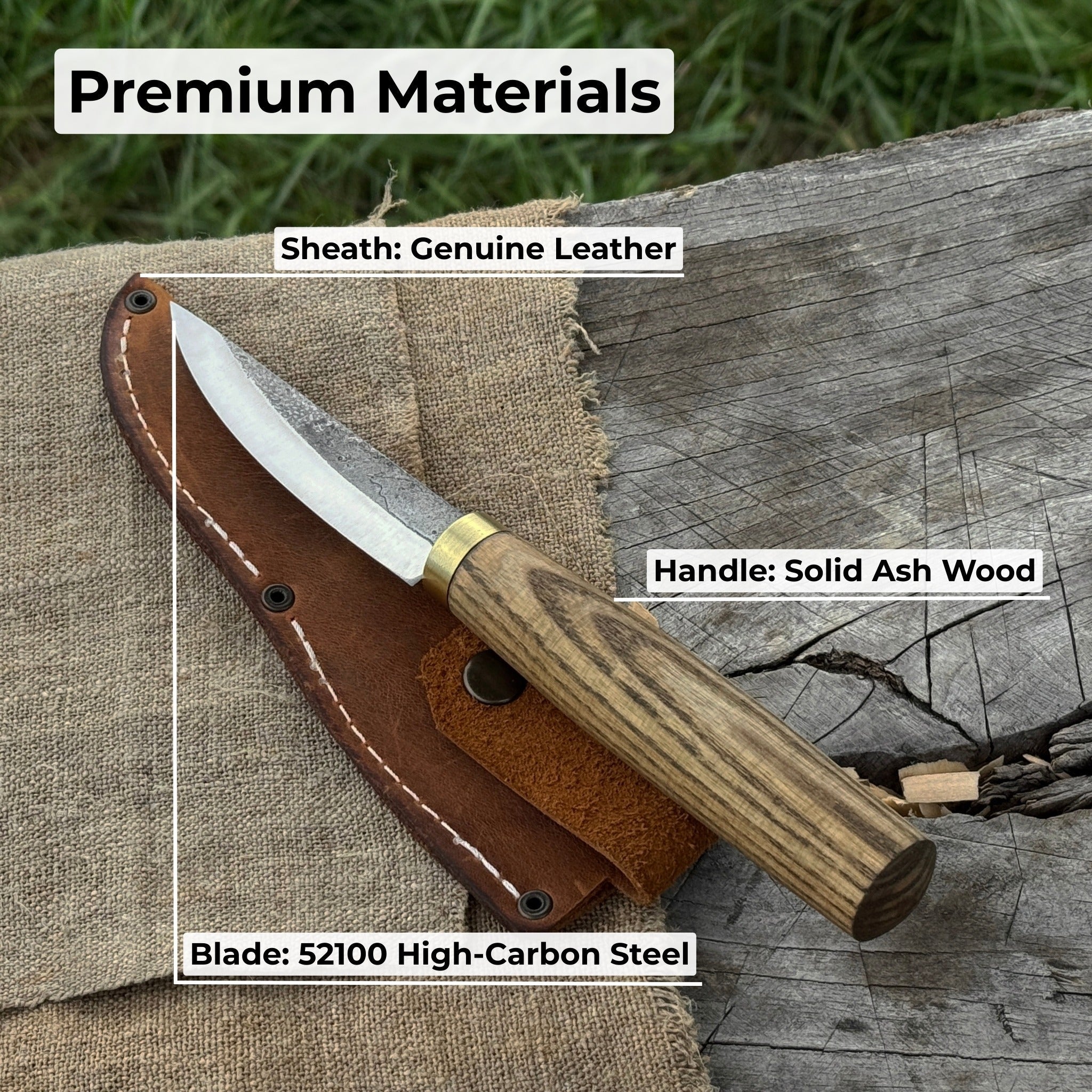 Whittling Sloyd Knife with Leather Sheath, 10 cm (3.94 inches) - 6
