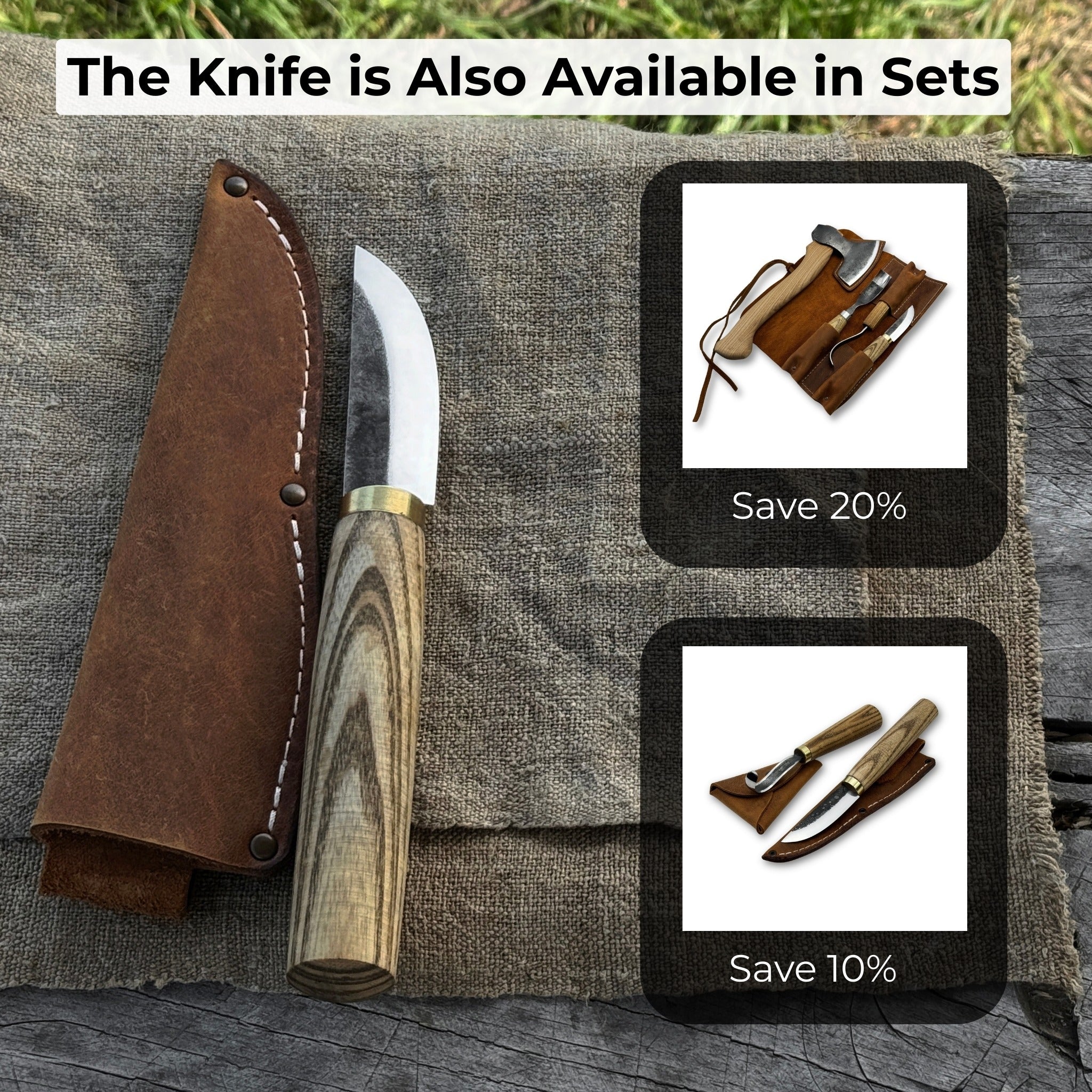 Whittling Sloyd Knife with Leather Sheath, 7.5 cm (2.95 inches) Blade - 10