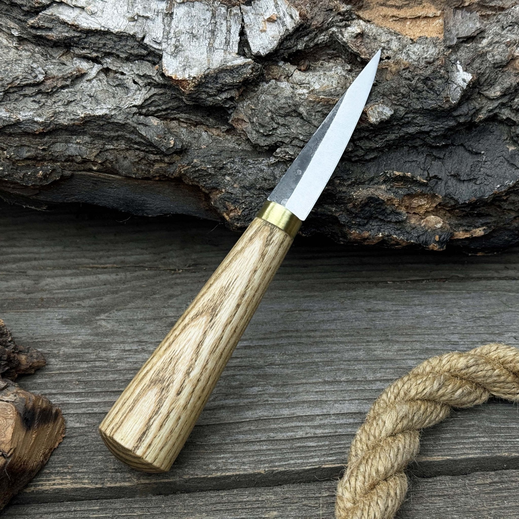 Whittling Sloyd Knife with Leather Sheath, 7.5 cm (2.95 inches) - 7