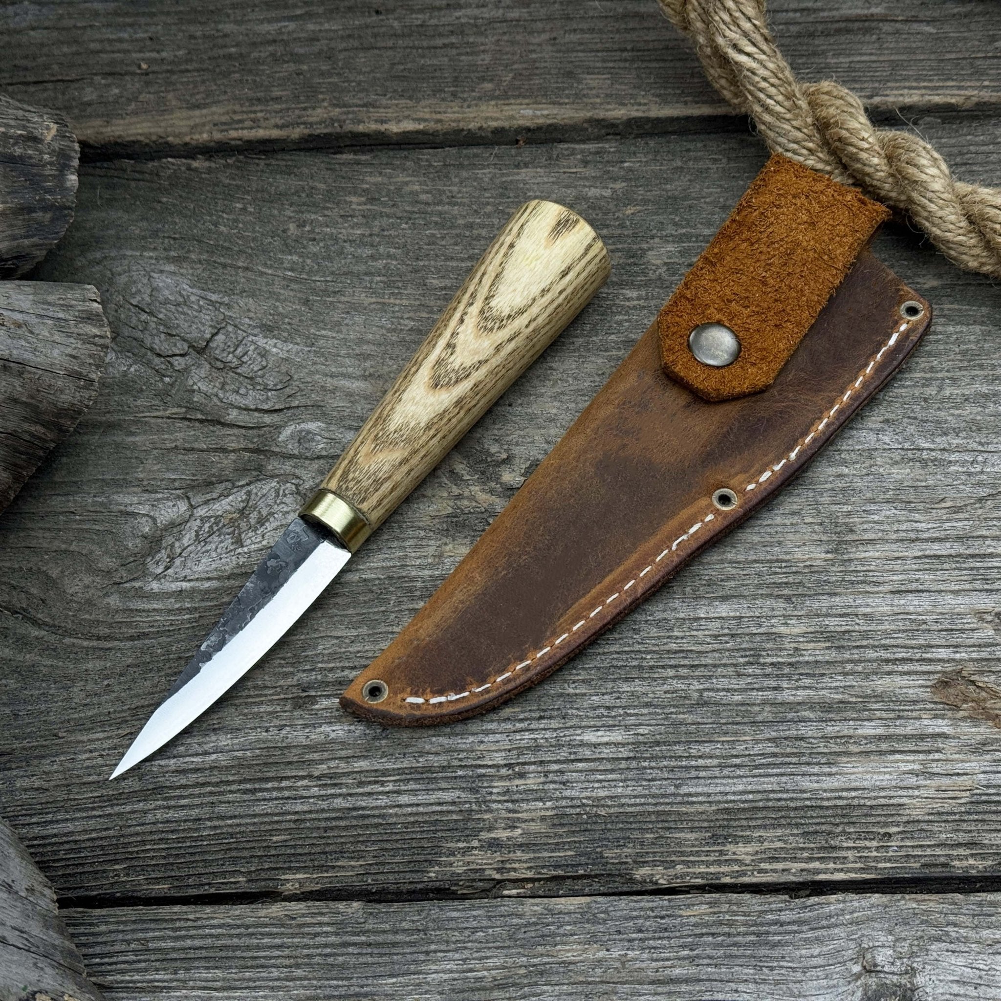 Whittling Sloyd Knife with Leather Sheath, 7.5 cm (2.95 inches) - 5