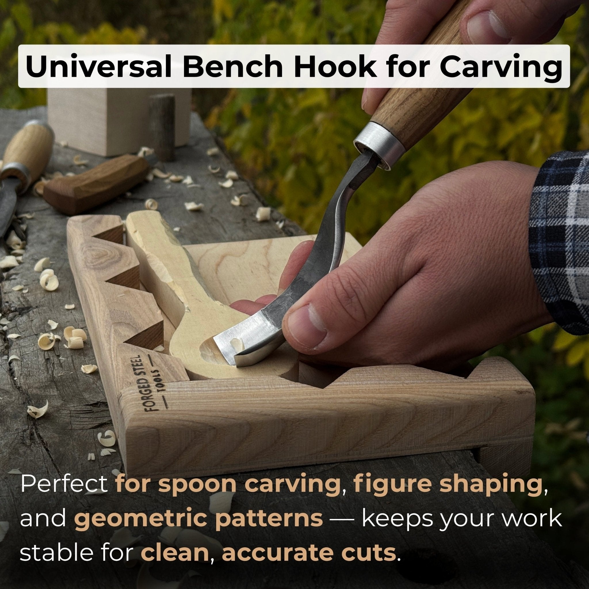 Wooden Bench Hook for Carving. Handcrafted Work Support for Wood Carving - 4