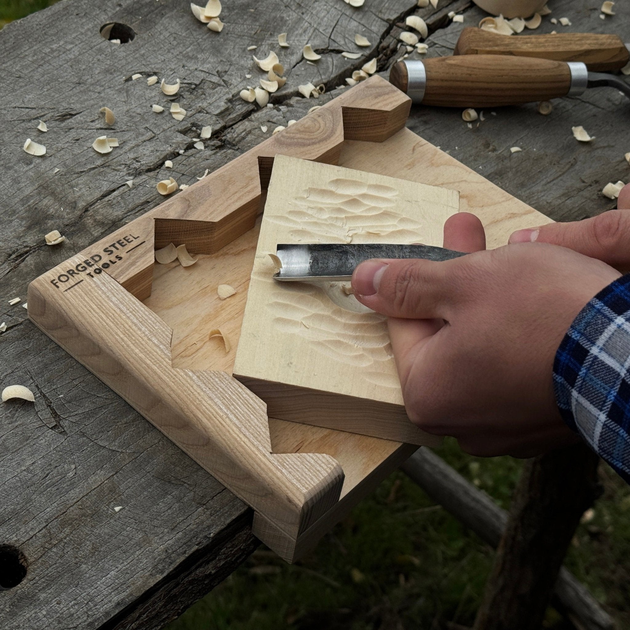 Wooden Bench Hook for Carving. Handcrafted Work Support for Wood Carving - 9