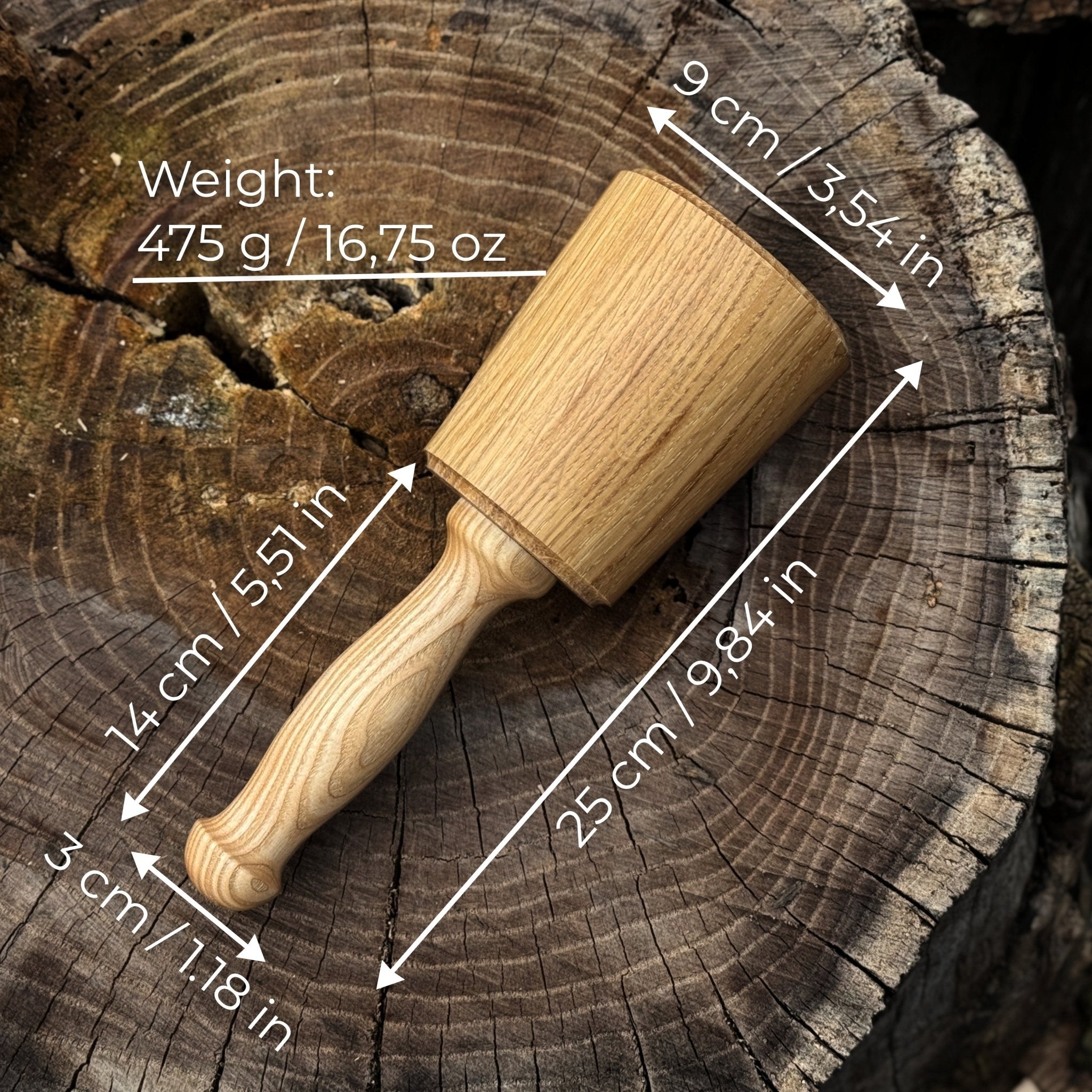 Wooden Mallet 16.75 oz for Woodworking and Carving - 2