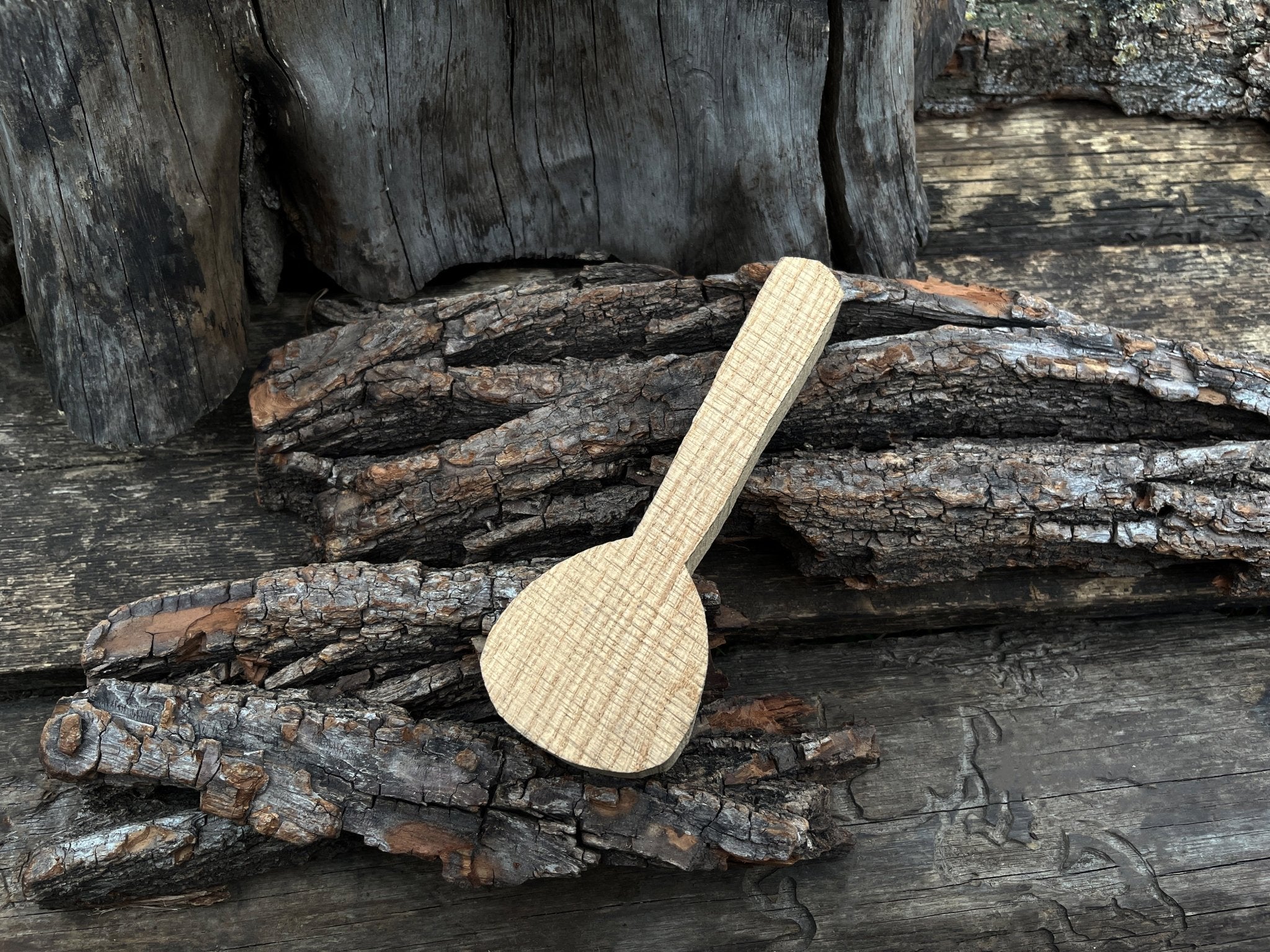 Wooden Spoon Blank, Total Length 17.5 cm (6.9 inches) - 5