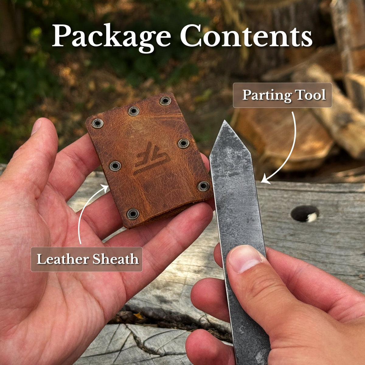 Woodturning Parting Tool with Leather Sheath - 9