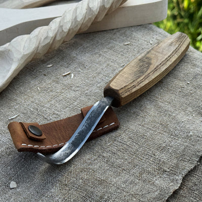 Couteau à crochet pour sculpter les cuillères – Lame longue et incurvée de 7 cm (2,7 pouces)