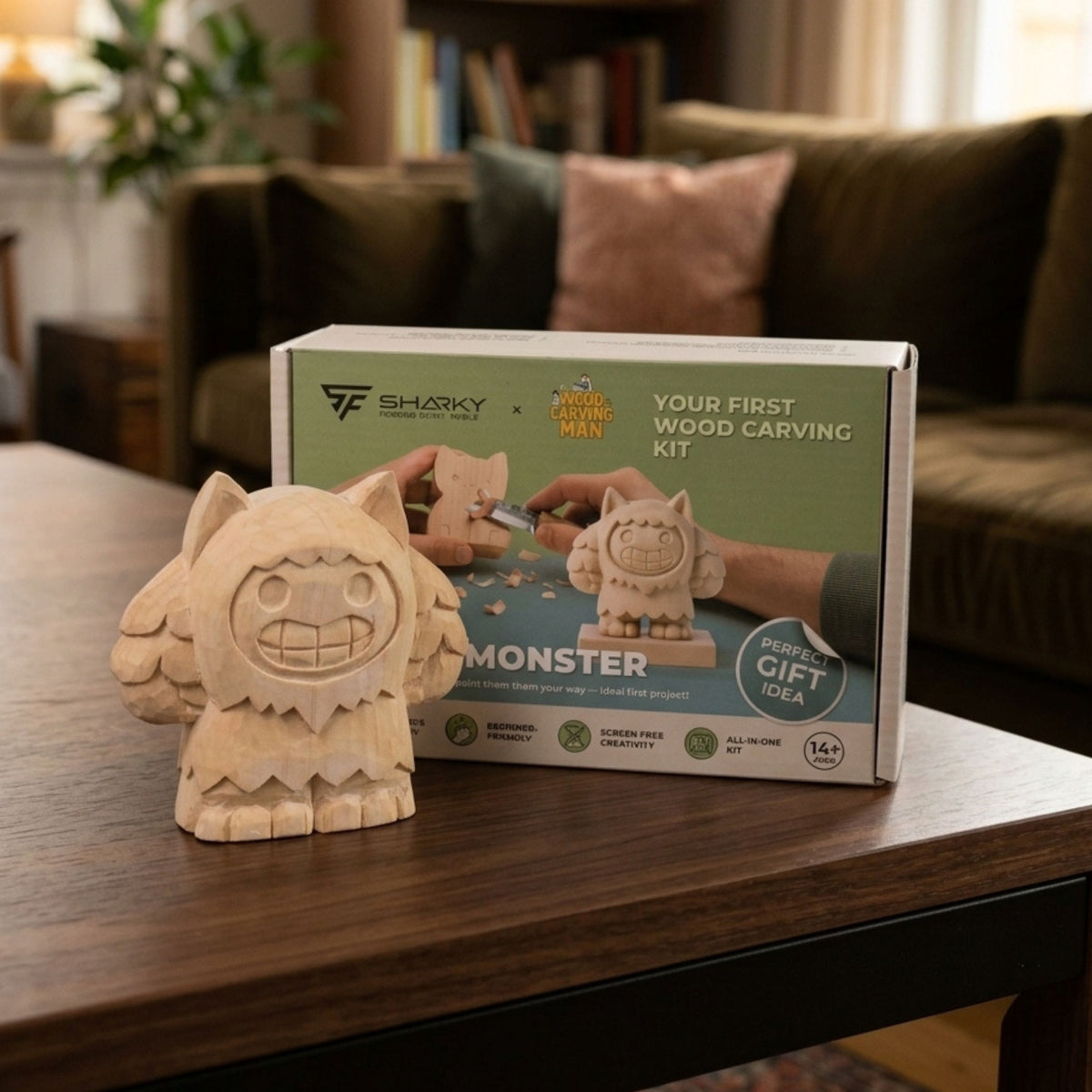 Smiley Monster — DIY Carving Kit for Beginners