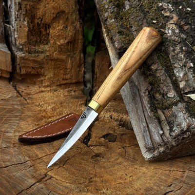 Whittling Sloyd Knife with Leather Sheath, 7.5 cm (2.95 inches)