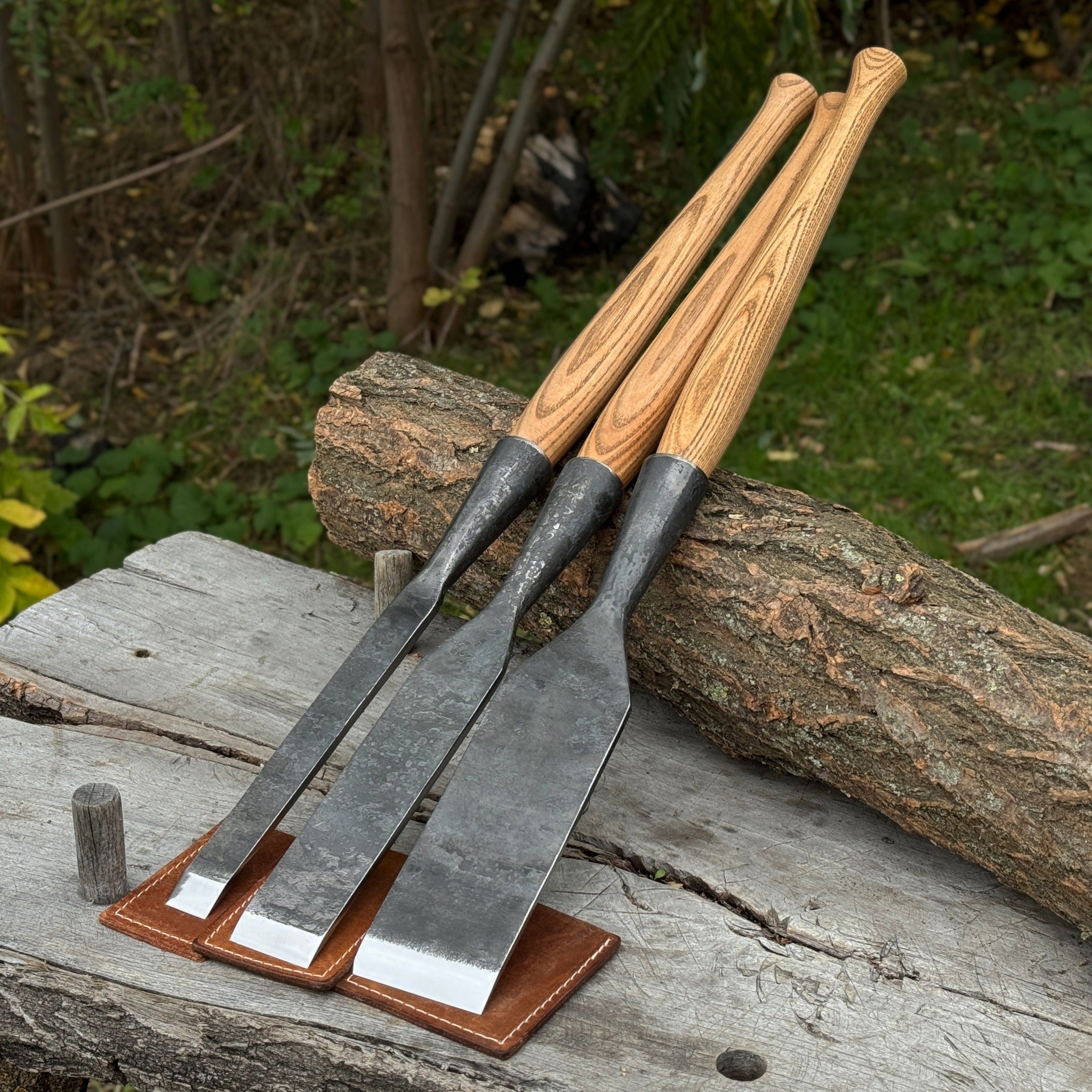 Ensemble de 3 ciseaux à bois lisses pour charpentier