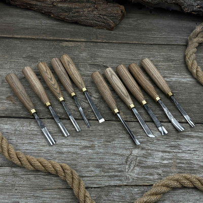 10 - Piece Wood Carving Chisel & Gouge Set - 10