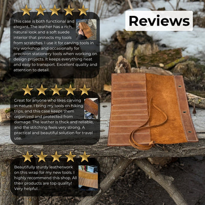 10 Pocket Leather Chisel Roll - 7