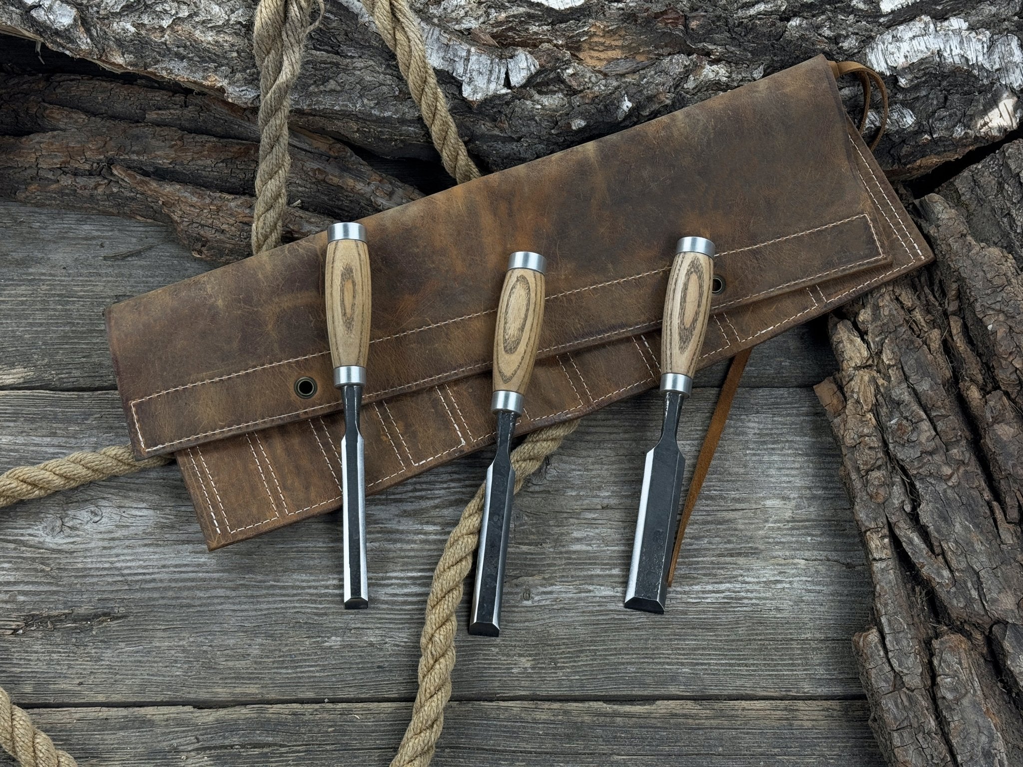 10 Pocket Leather Chisel Roll - 4