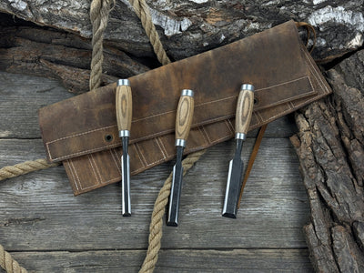 10 Pocket Leather Chisel Roll - 4