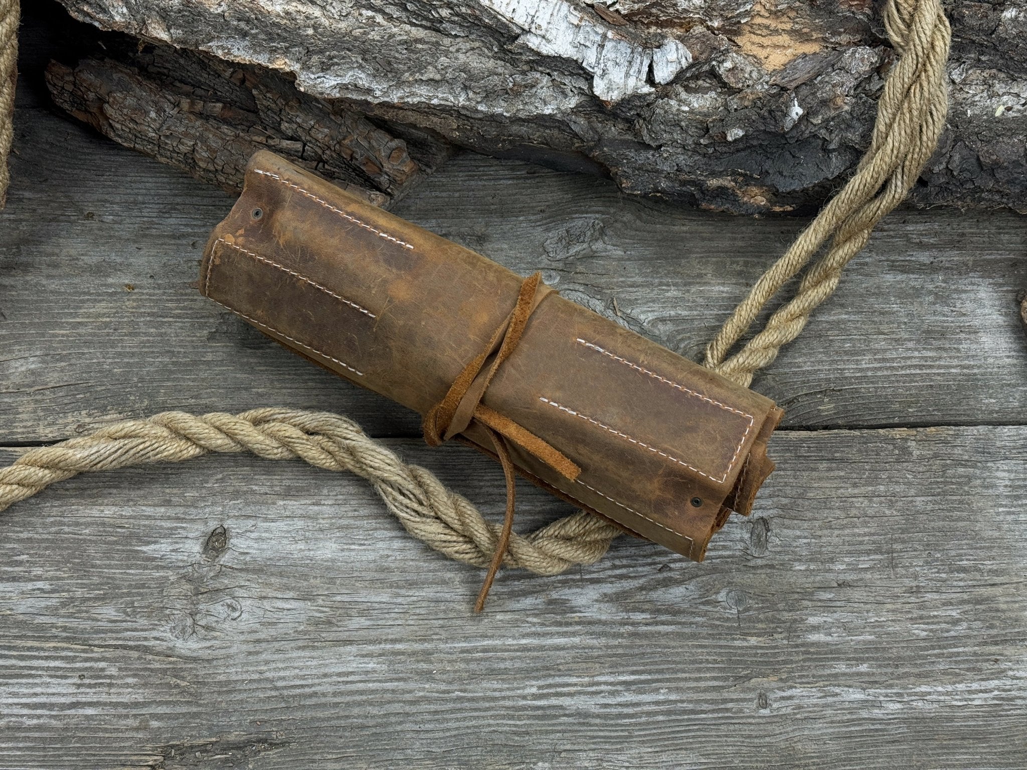 10 Pocket Leather Tool Roll - 2