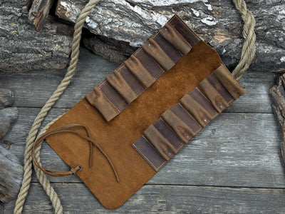 10 Pocket Leather Tool Roll - 1