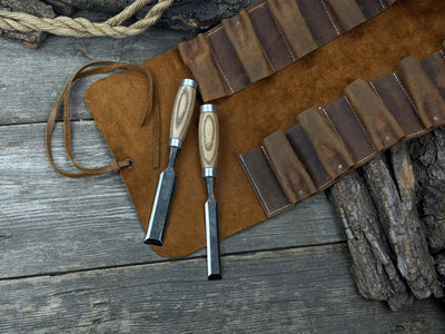 10 Pocket Leather Tool Roll - 6