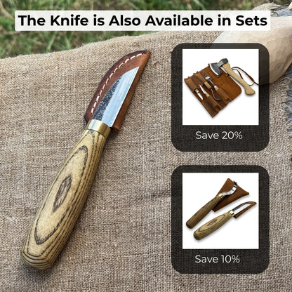 Hand-Forged Roughing Knife, Blade 5 cm (1.97 inches)