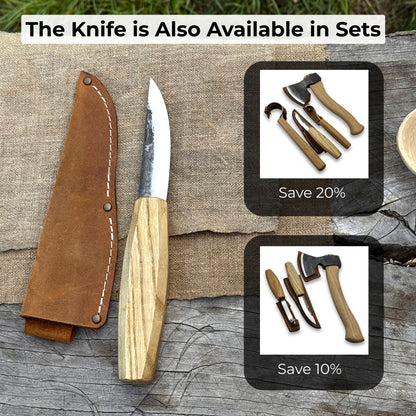 Hand-Forged Sloyd Knife, 9 cm (3.54 inches)