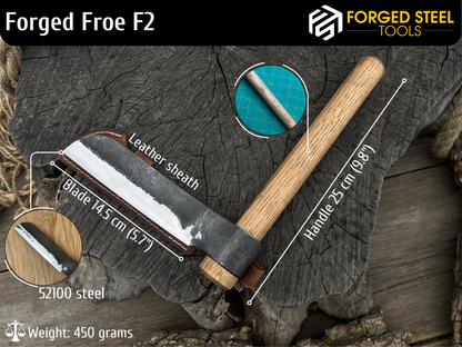 Hand-Forged Splitting Froe, Blade - 14.5 cm (5.7 inches) - Forged Steel Tools