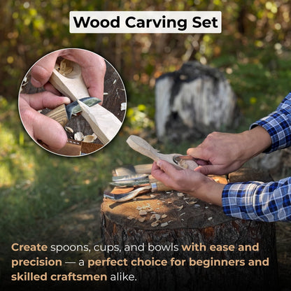 15 piece Wood Carving Tool Set with Leather Roll - 2