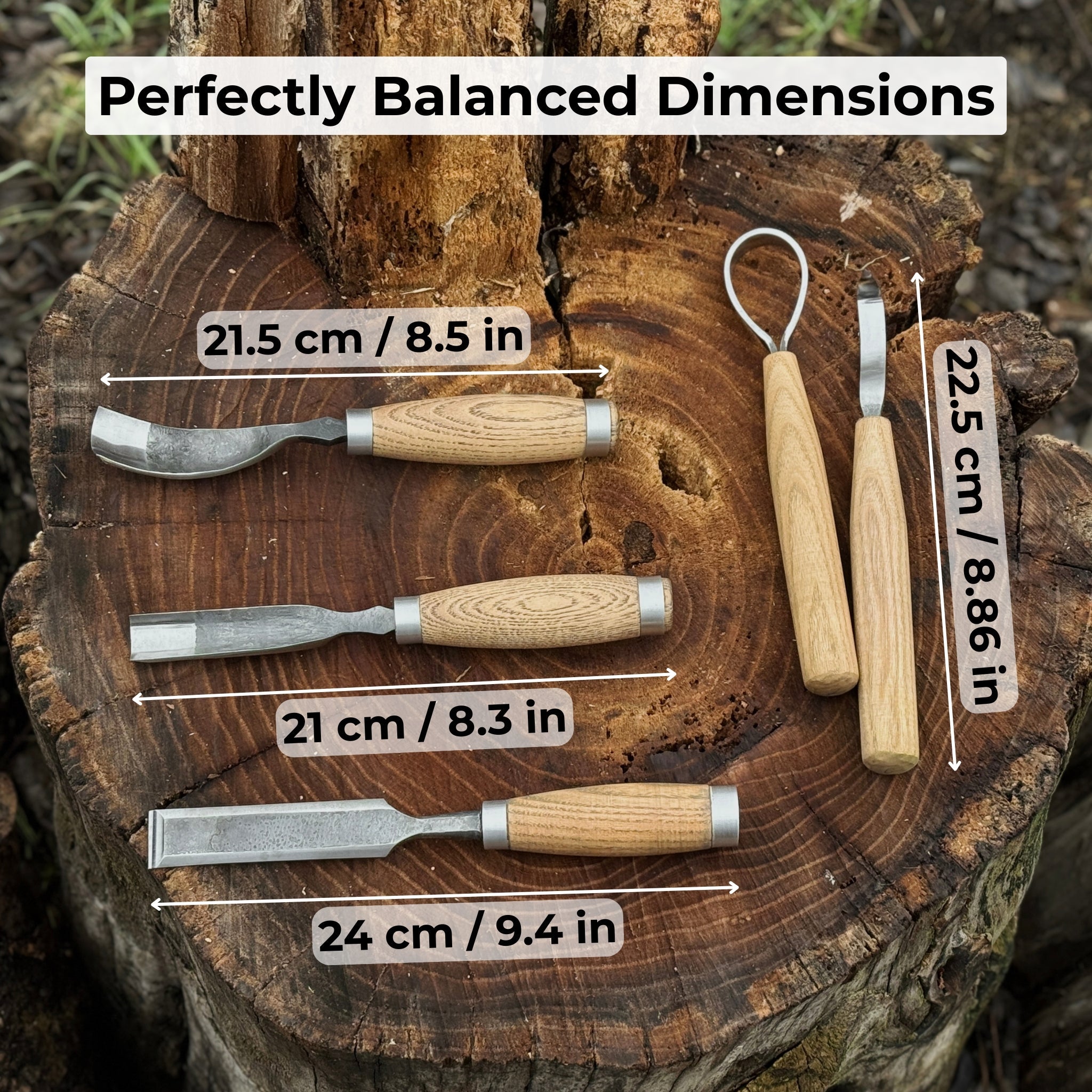 15 piece Wood Carving Tool Set with Leather Roll - 7