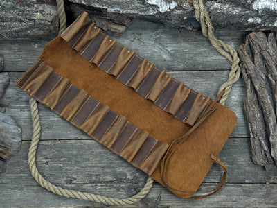 15 Pocket Leather Tool Roll - 1