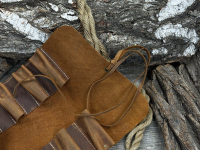 15 Pocket Leather Tool Roll - 6