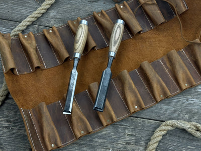 15 Pocket Leather Tool Roll - 7