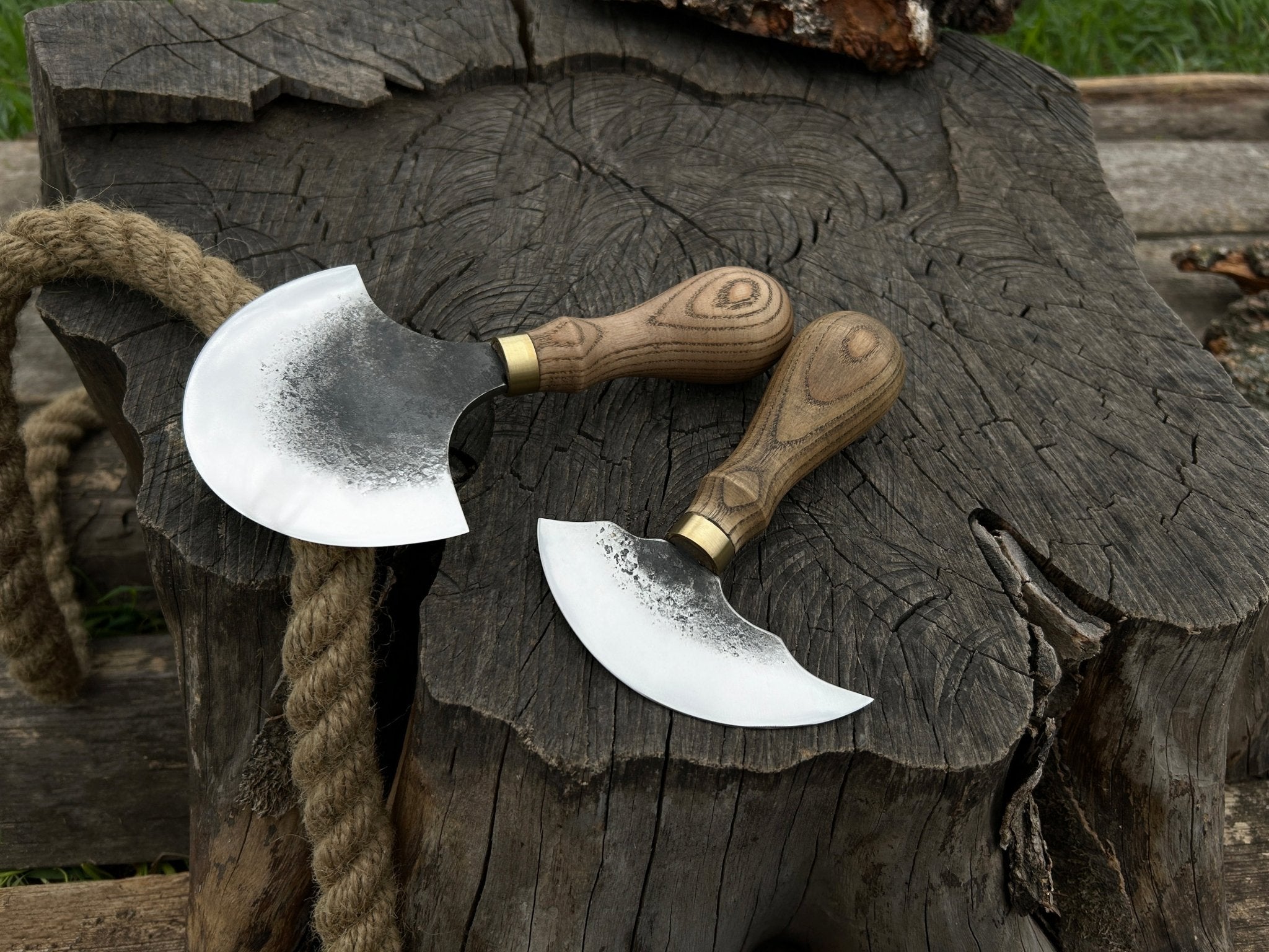 2 - Piece Hand - Forged Rounded Leather Knife Set - 6