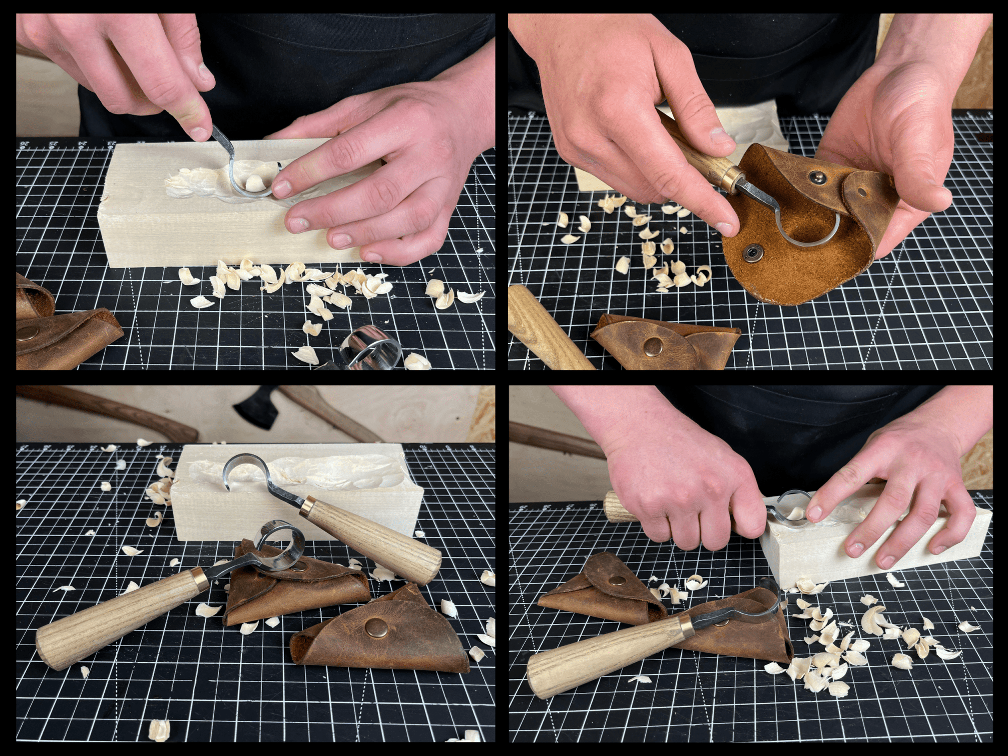 2-Piece Spoon Carving Knife Set - Sharky Forged Steel Tools