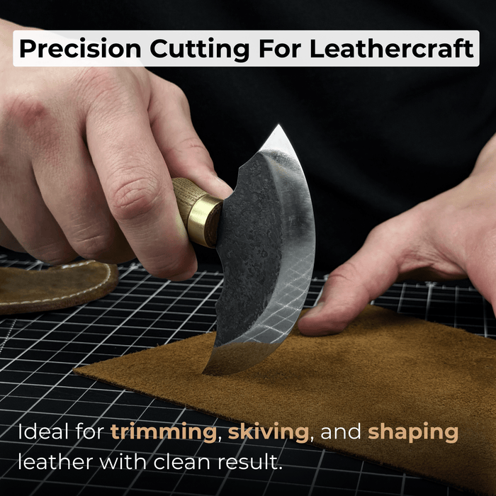 2-Piece Round Knife Set for Leathercraft - Sharky Forged Steel Tools