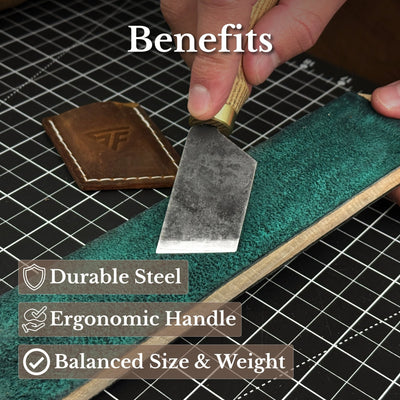 2-Piece Rounded and Angled Leather Knife Set - 8