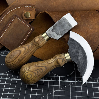 2 - Piece Rounded and Straight Leather Knife Set - 1