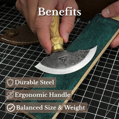 2-Piece Rounded and Straight Leather Knife Set - 8