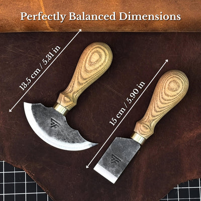 2-Piece Rounded and Straight Leather Knife Set - 3
