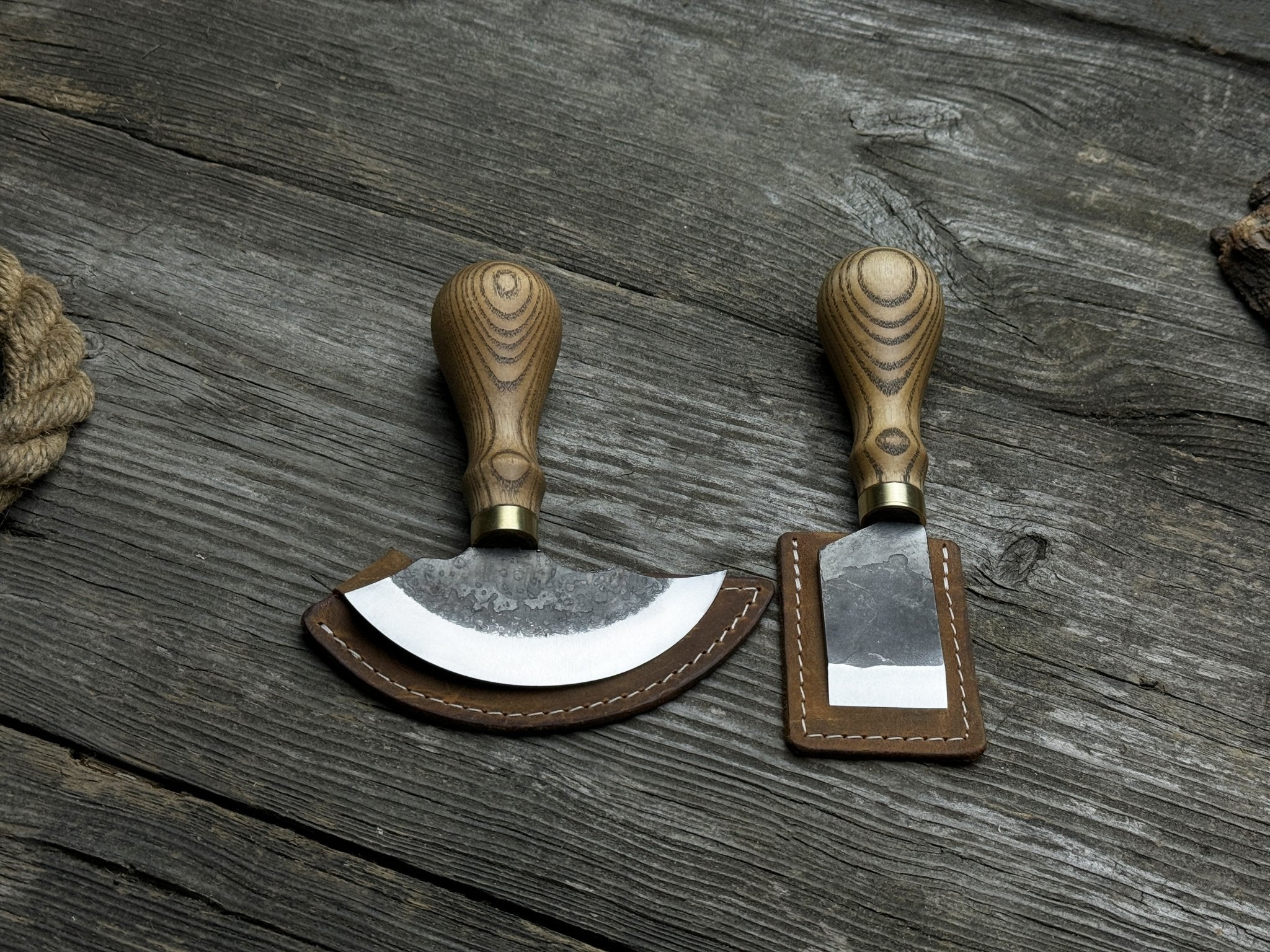 2 - Piece Rounded and Straight Leather Knife Set - 3