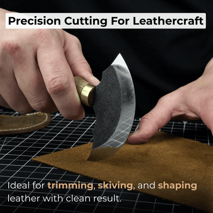 2 - Piece Rounded and Straight Leather Knife Set - 2