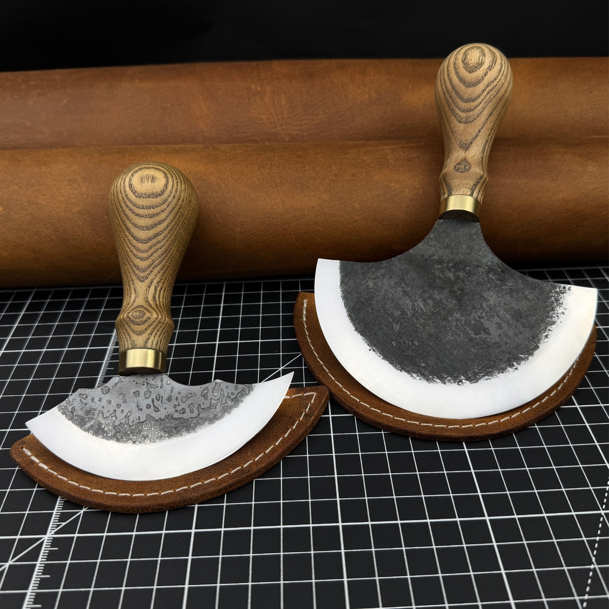 2 - Piece Rounded Leather Knife Set - 11