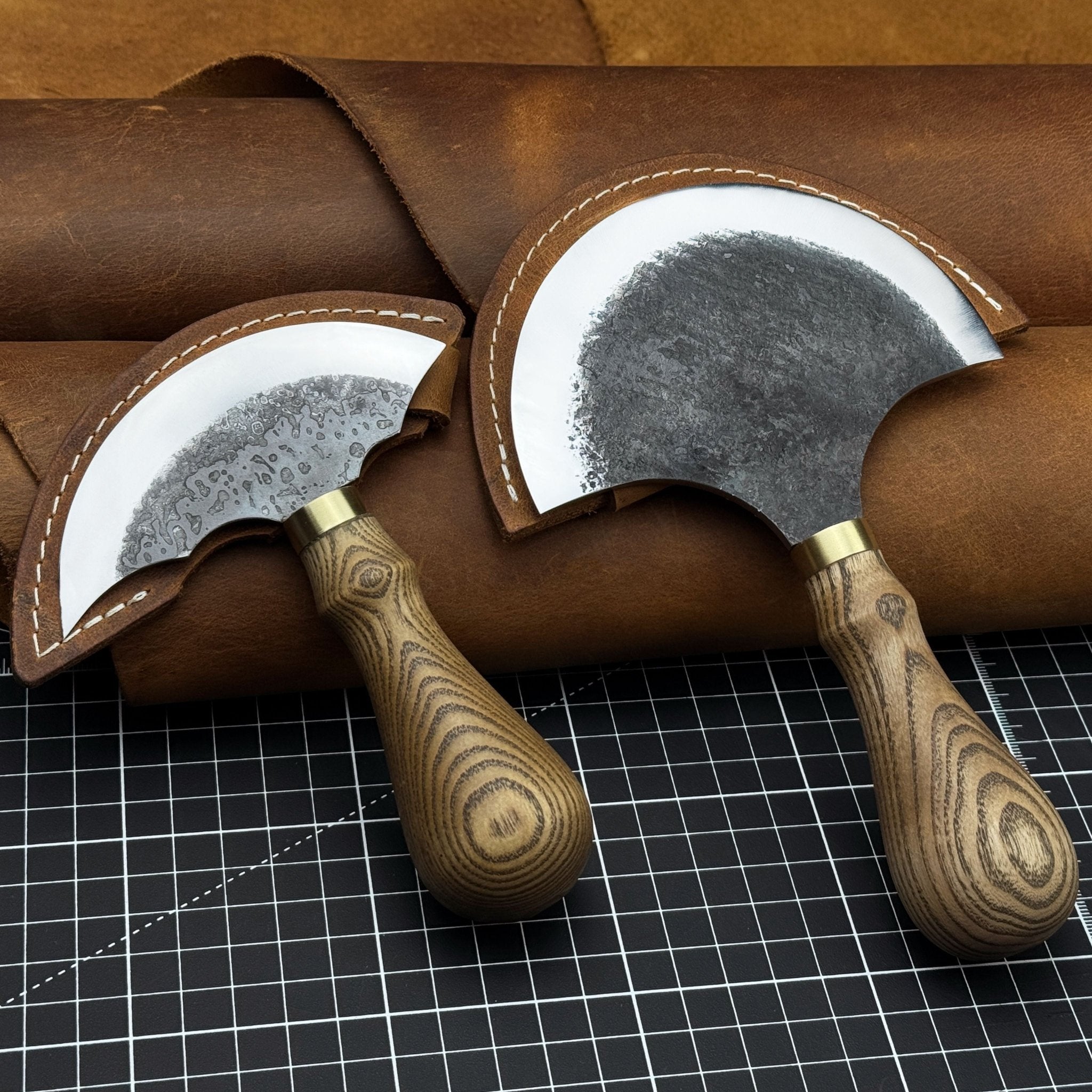 2 - Piece Rounded Leather Knife Set - 12