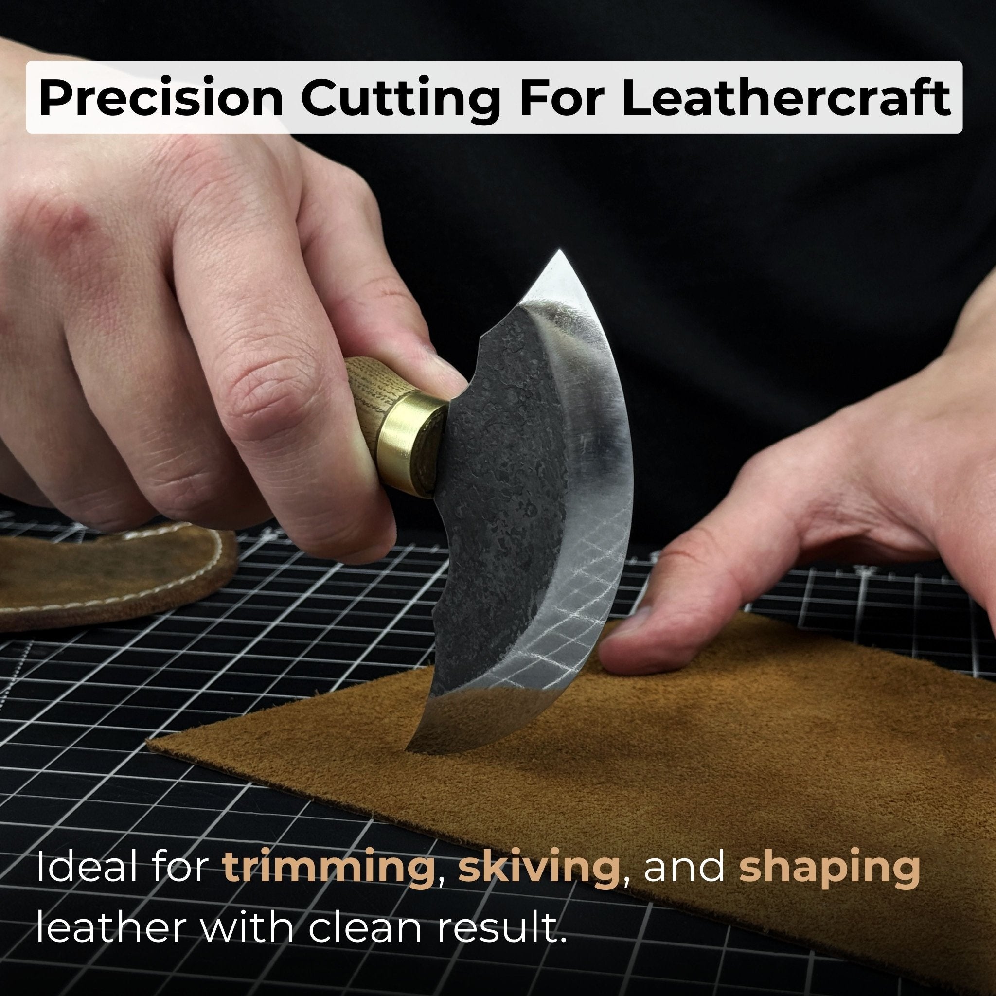 2 - Piece Rounded Leather Knife Set - 3