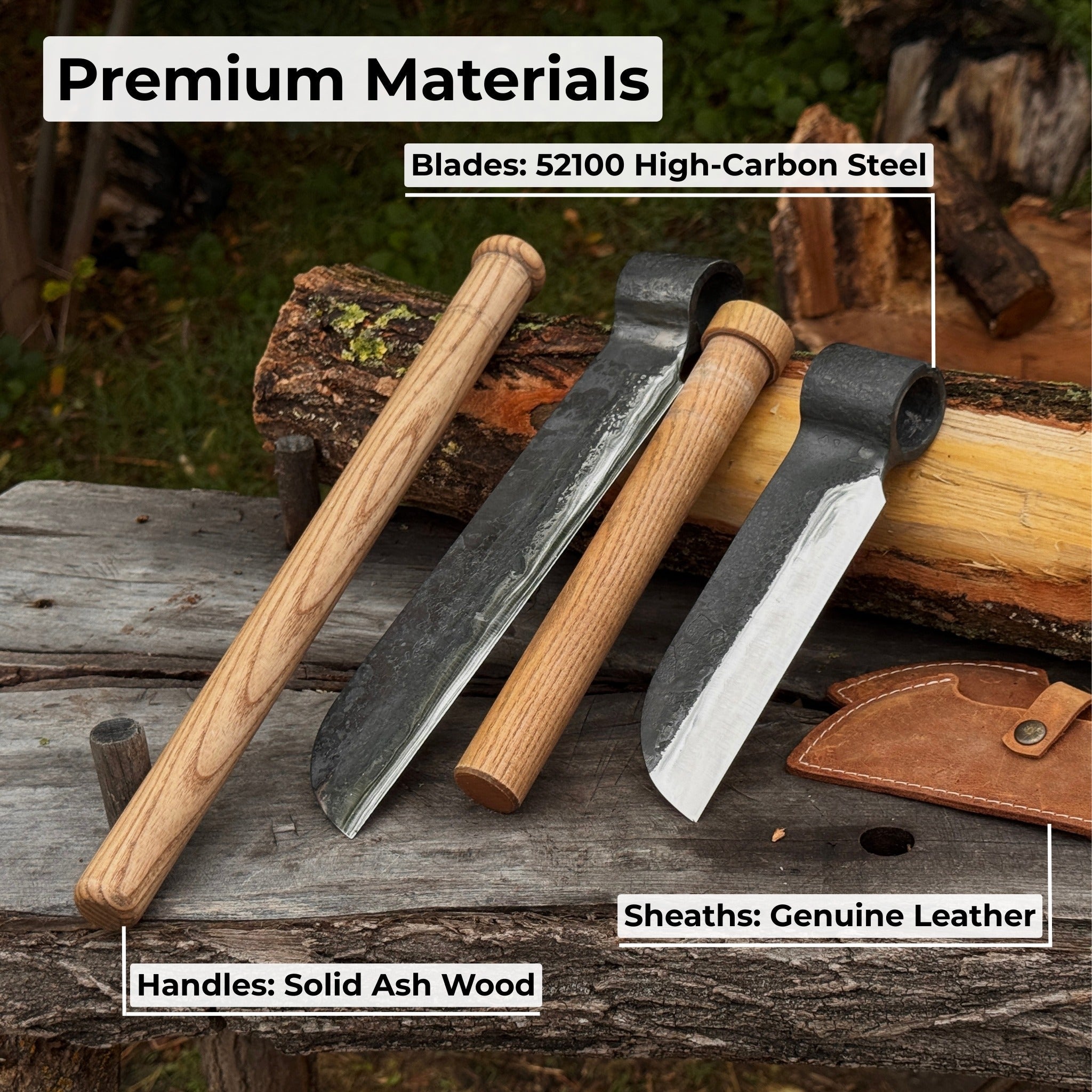 2-Piece Splitting Froe Set - Sharky Forged Steel Tools