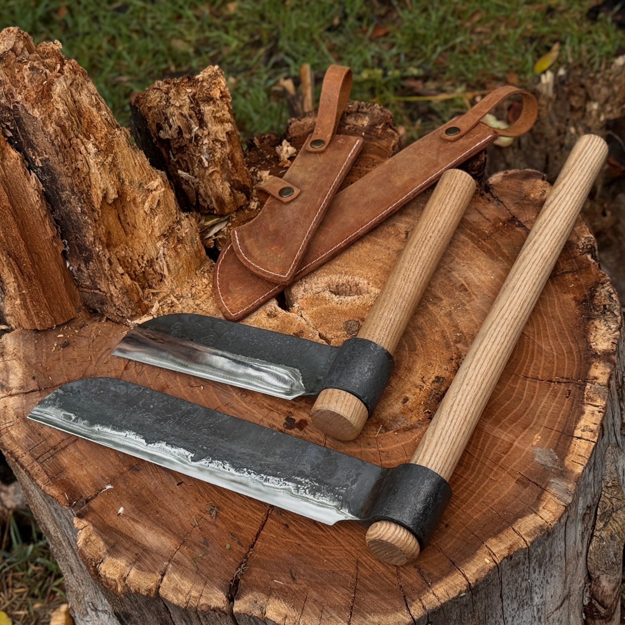 2-Piece Splitting Froe Set - Sharky Forged Steel Tools