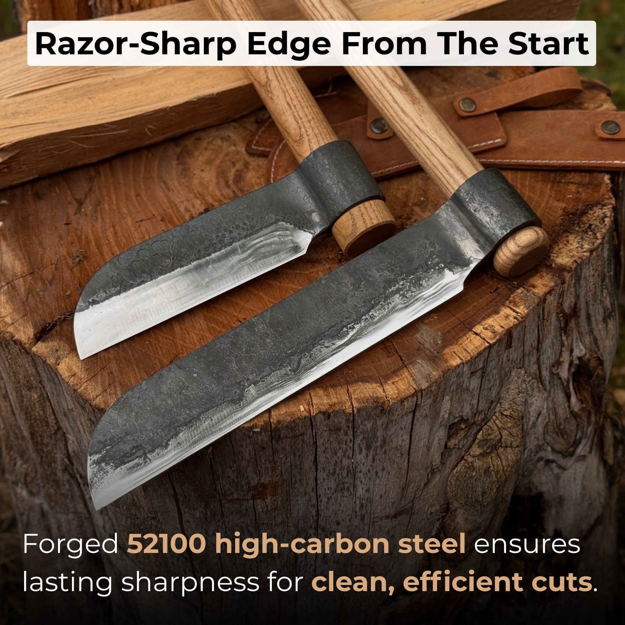 2-Piece Splitting Froe Set - Sharky Forged Steel Tools
