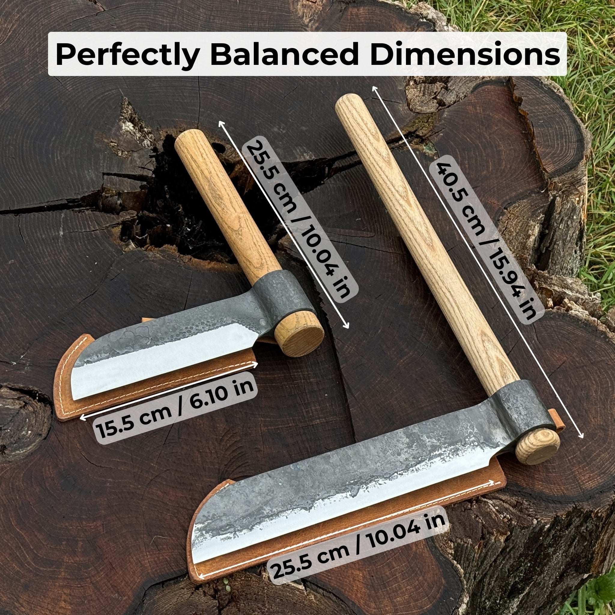 2-Piece Splitting Froe Set - Sharky Forged Steel Tools