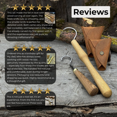 2 - Piece Spoon Carving Hook Knife Set - 9