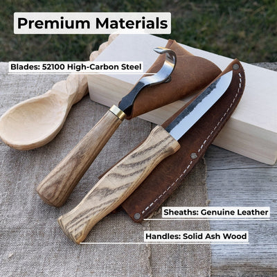 2 - Piece Spoon Carving Knife Set with Leather Sheaths - 7