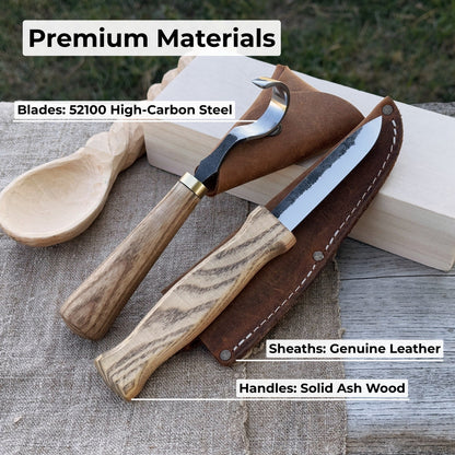 2 - Piece Spoon Carving Knife Set with Leather Sheaths - 7